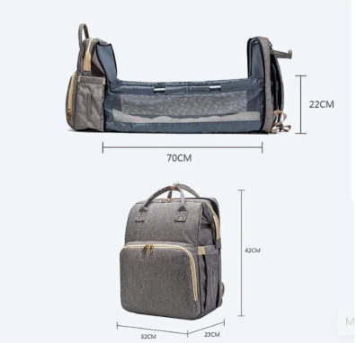 Baby Diaper Bag with USB & Sleeping Crib